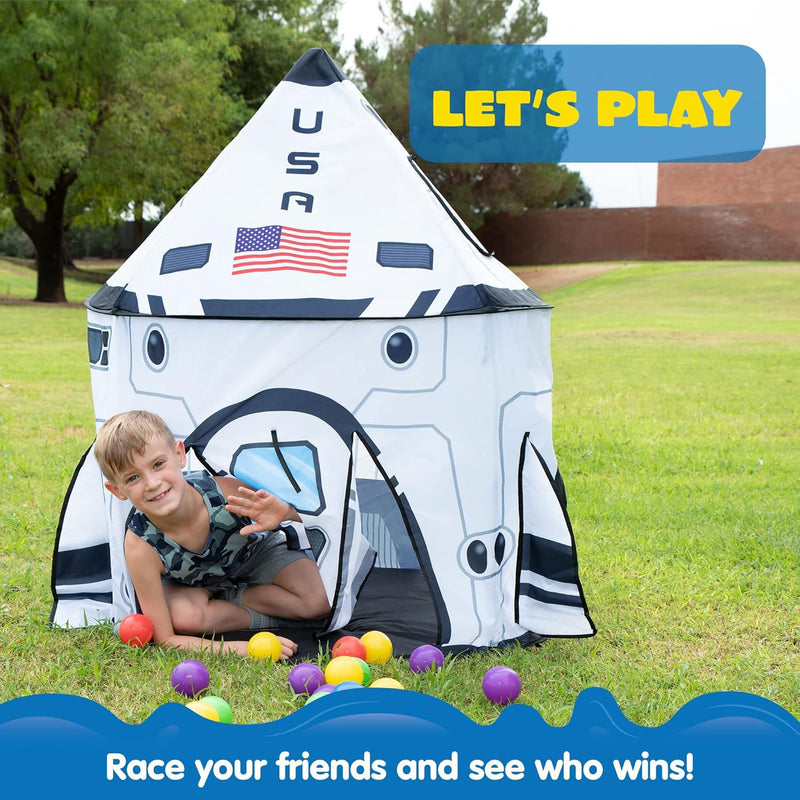 Kids Rocket Ship Play Tent Pop Up Play Tent