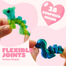 28 Pcs Kids Valentines Day Cards with 3D Printed Mythical Creatures Toys