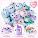 28 Pcs Kids Valentine's Day Cards with Axolotl Plush Toy Keychain