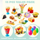 12 Pcs Prefilled Easter Eggs with Food Building Blocks