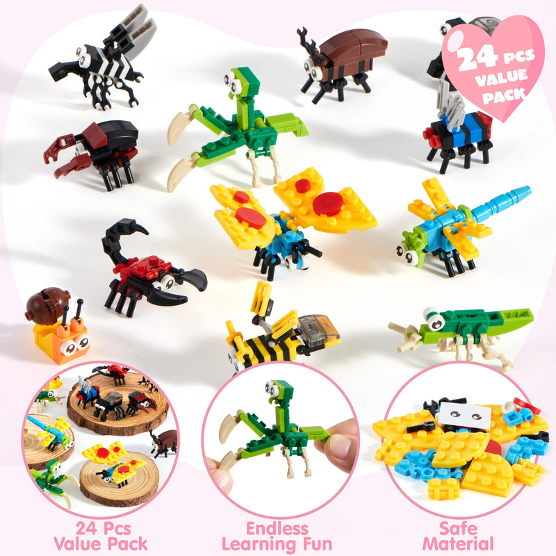 24 Packs Valentines Party Gift Cards with Building for Party Favor