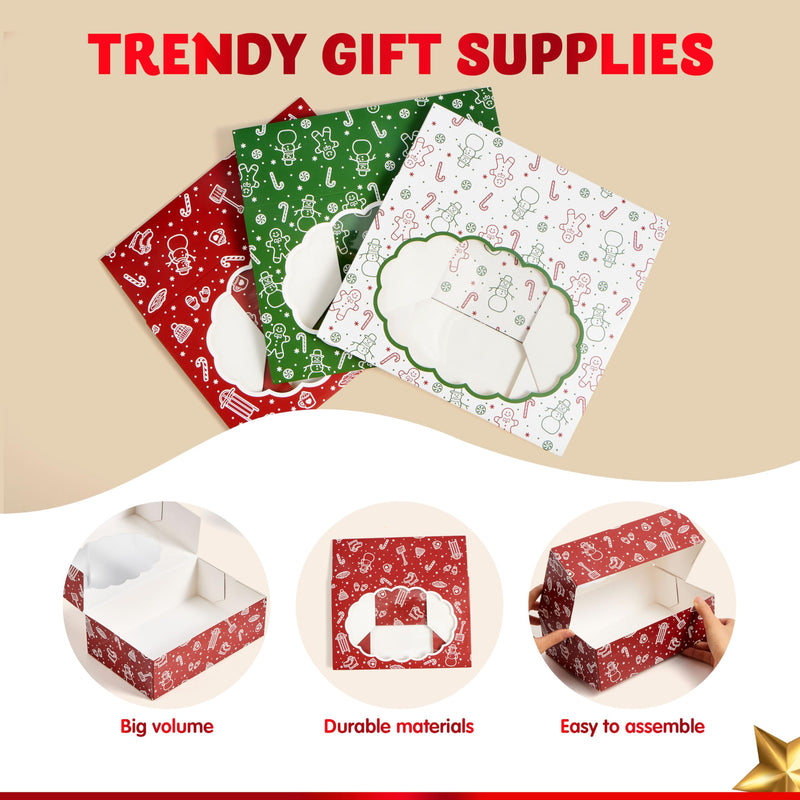 12PCS Christmas Cookie Boxes for Gift Giving
