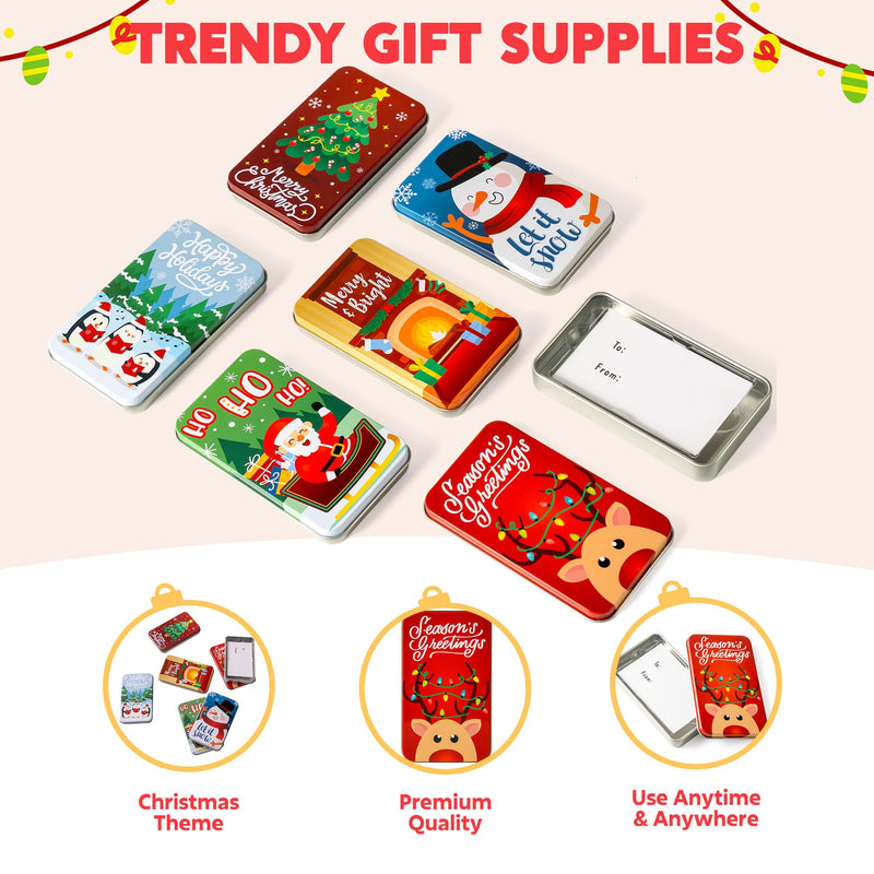 JOYIN 6PCS Present Card Holder Tin Boxes