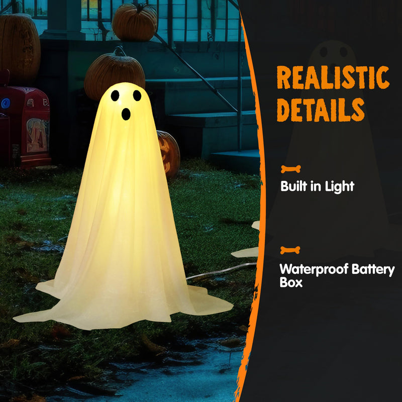 6 Pcs Halloween Decorations Outdoor Ghosts Pathway Lights