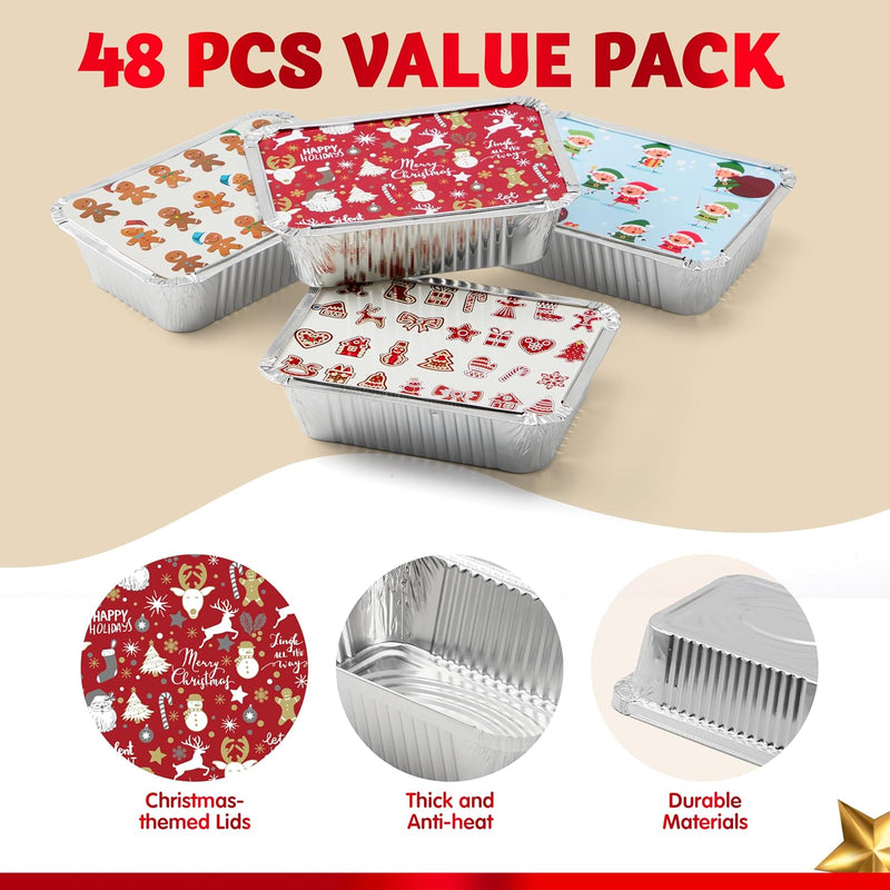48 Pcs Christmas Cookie Tins with Lids for Gift Giving