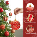 12 Pcs 3.15'' Red Gold Christmas Balls Ornaments Set