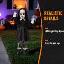 Halloween Decoration 34" Black Zombie Girl Ghost Animatronics