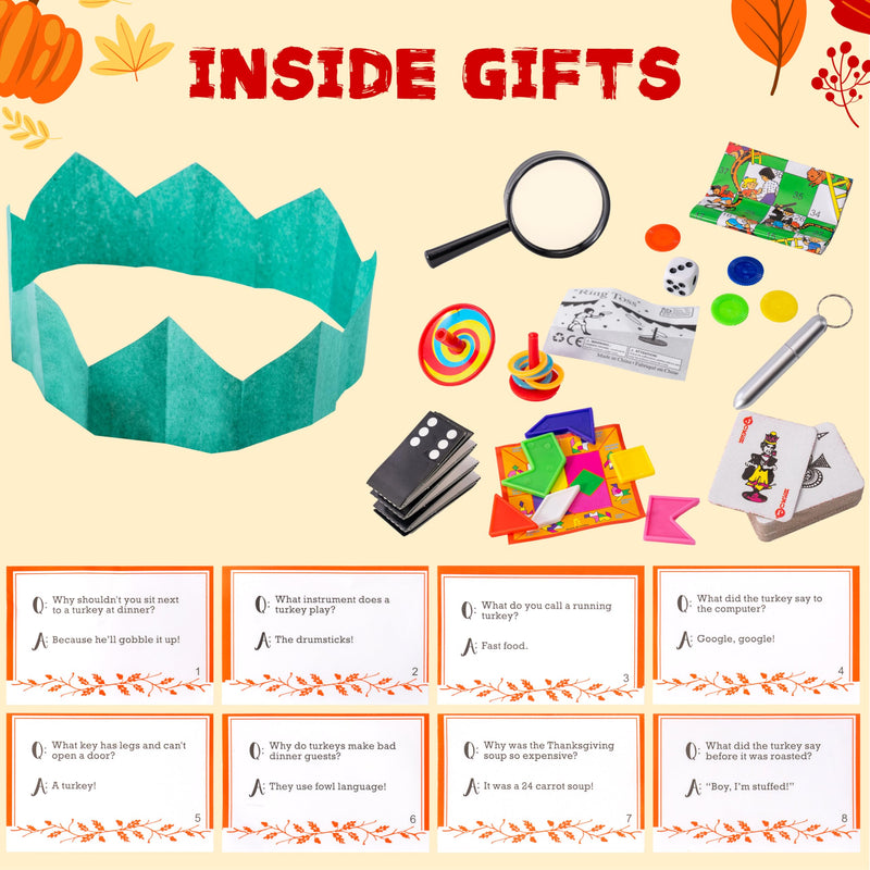 8 Pack Turkey Thanksgiving No Snap Party Favor