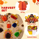 9 Pcs Thanksgiving Honeycomb Decorations Set