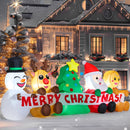 8 FT Long Christmas Inflatable Decoration Four Xmas Characters and Christmas Tree