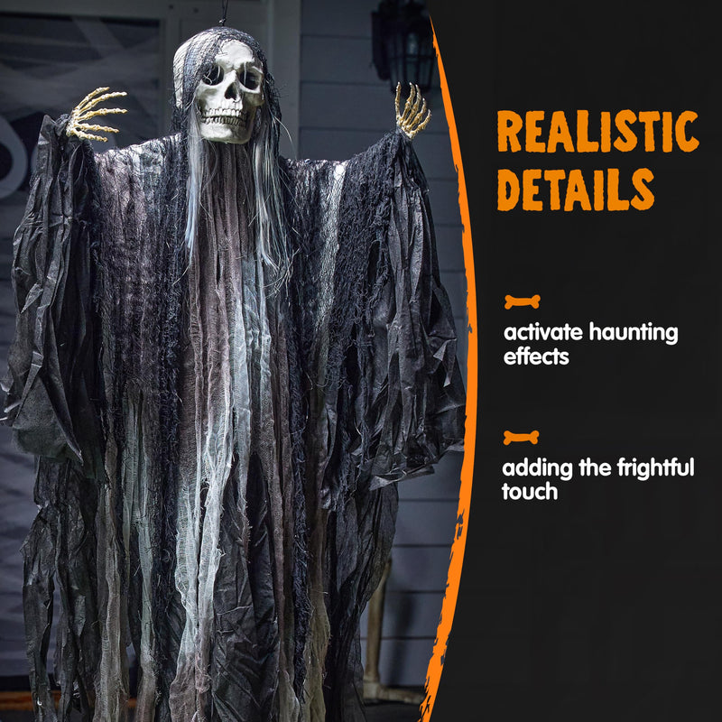 2 Pcs Halloween Hanging Grim Reaper Decorations Outdoor