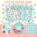 28 Players Easter Bingo Card (5x5) with Blue Color for Kids