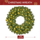 24'' Pre-Lit Christmas Wreath with Warm Lights