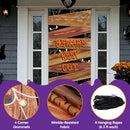 Wooden Board Spider Web Halloween Door Cover Decor