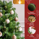 15 Pcs Christmas Velvet Ball Ornaments Set, 2.36'' Green Brown Neutral