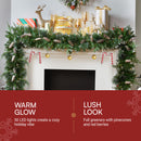 9FT Christmas Flocked Garland with Pine