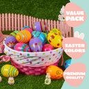 36 PCs Plastic Printed Bright Easter Eggs 3.15'' Tall