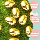 72Pcs Gold Easter Eggs 2.3" Metallic Plastic Empty Eggs Fillable for Easter Hunt