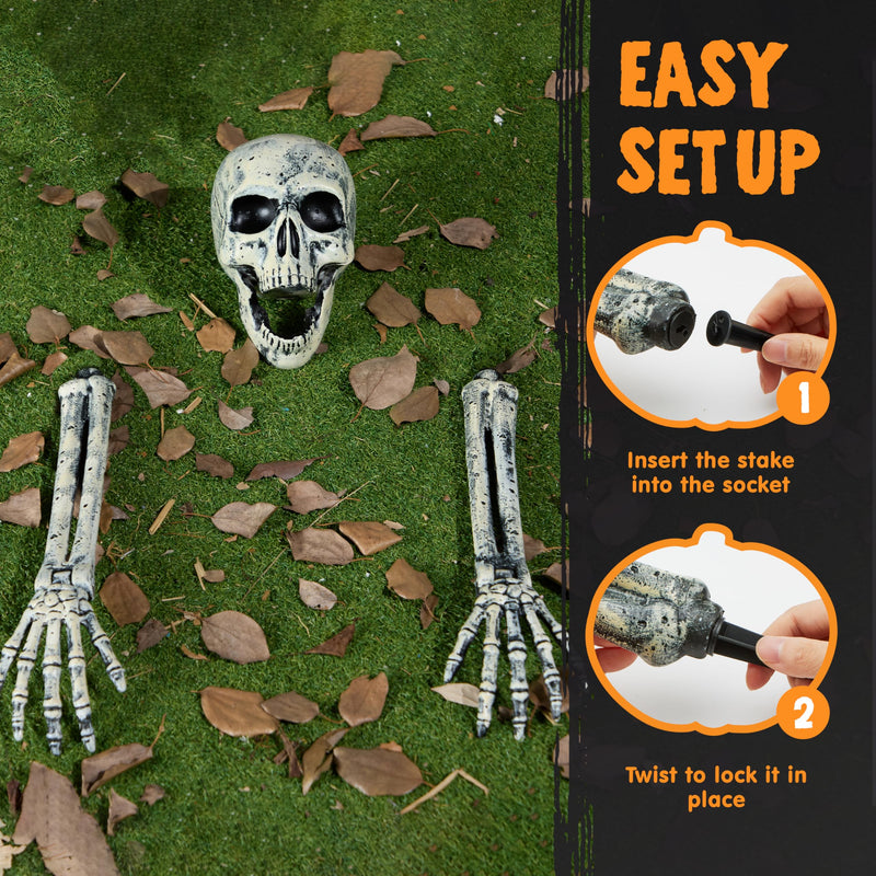 3 Pcs Halloween Skeleton Decorations Outdoor