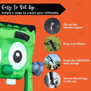 4.3ft Halloween Inflatable Green Face Zombie Trunk Or Treat