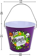 6 Pcs Halloween Trick and Treat Steel Bucket with 6 Designs