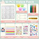 41 Pcs Easter Egg Decorating DIY Kit with Dye Tablets and Easter Stickers