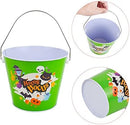6 Pcs Halloween Trick and Treat Steel Bucket with 6 Designs