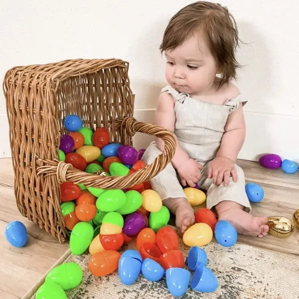 44Pcs 2.3in Easter Egg Shells + 6 Golden Egg Shells for Easter Hunt