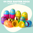 44Pcs 3.15in Printed Eggs Include 8 Golden Eggs for Easter Egg Hunt