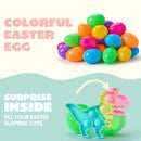 46Pcs Pre Filled Colorful Eggs with Pop Keychains with 23 Pop Fillers for Easter Egg Hunt