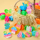 46Pcs Pre Filled Colorful Eggs with Pop Keychains with 23 Pop Fillers for Easter Egg Hunt