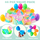 46Pcs Pre Filled Colorful Eggs with Pop Keychains with 23 Pop Fillers for Easter Egg Hunt
