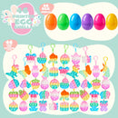 46Pcs Pre Filled Colorful Eggs with Pop Keychains with 23 Pop Fillers for Easter Egg Hunt