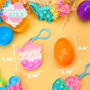 46Pcs Pre Filled Colorful Eggs with Pop Keychains with 23 Pop Fillers for Easter Egg Hunt