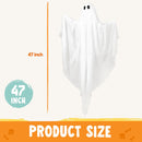 47” Halloween Hanging Light up Ghost with Spooky White LED Light