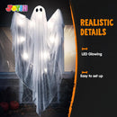47” Halloween Hanging Light up Ghost with Spooky White LED Light