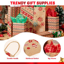 48 Christmas Kraft Gift Bags 7in x 9in x 3.5in for Gifts Party Supplies