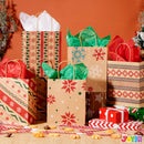 48 Christmas Kraft Gift Bags 7in x 9in x 3.5in for Gifts Party Supplies