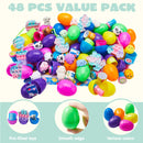 48Pcs Assorted Toys Prefilled Easter Eggs 2.4in