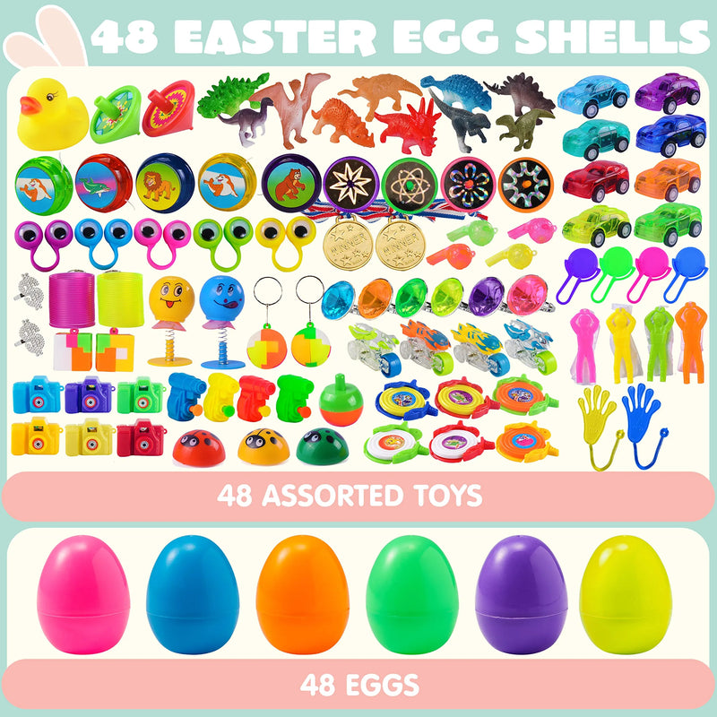 48Pcs Assorted Toys Prefilled Easter Eggs 2.5in