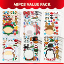 48 Pcs Christmas Make A Face Sticker, Xmas Stickers
