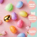 48Pcs Easter Eggs Pastel Color Golden Plastic Fillable For Easter Hunt Party Favors