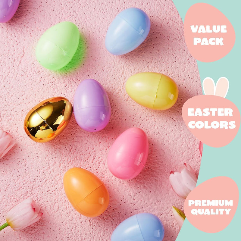 4848Pcs 3.15" Pastel Easter Eggs with 2 Golden Eggs Empty Fillable