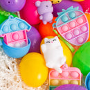 48Pcs Prefilled Easter Eggs with Assorted Toys, Filled with Mochi and Pop Bubble