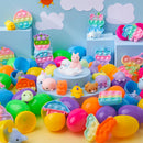 48Pcs Prefilled Easter Eggs with Assorted Toys, Filled with Mochi and Pop Bubble