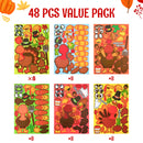 48Pcs Thanksgiving Make A Face Sticker Thanksgiving Decoration Craft Kit