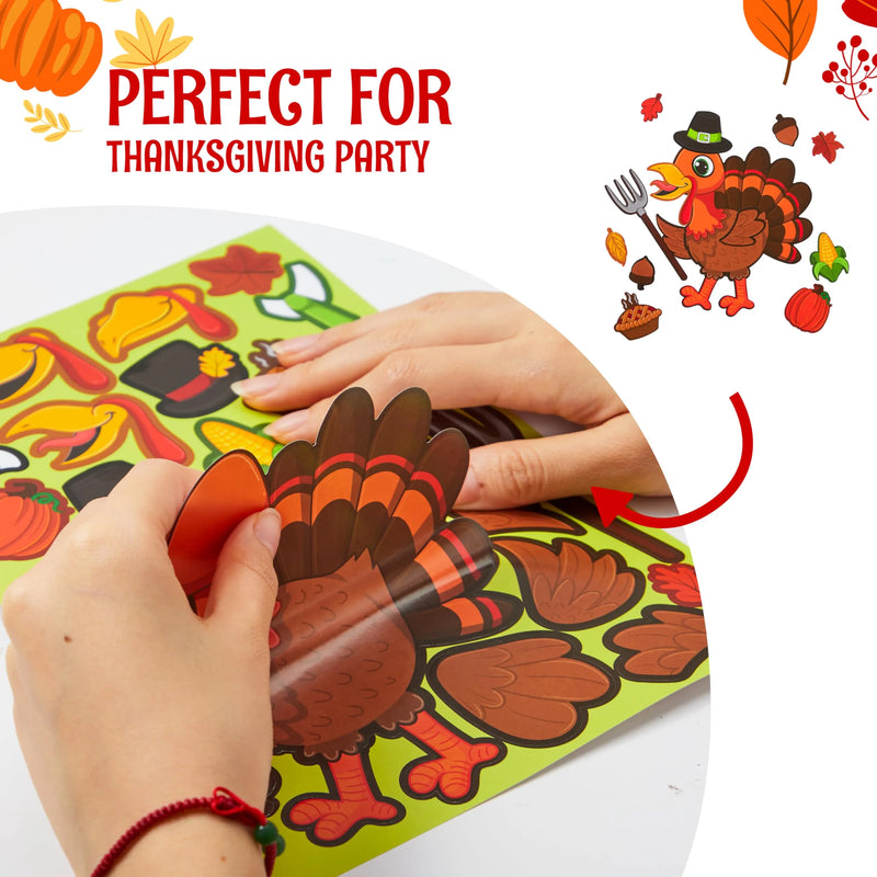 48Pcs Thanksgiving Make A Face Sticker Thanksgiving Decoration Craft Kit