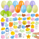48Pcs 2.3in Pre-filled Easter Eggs Containing Mochi Squishy Toys for Easter Egg Hunt