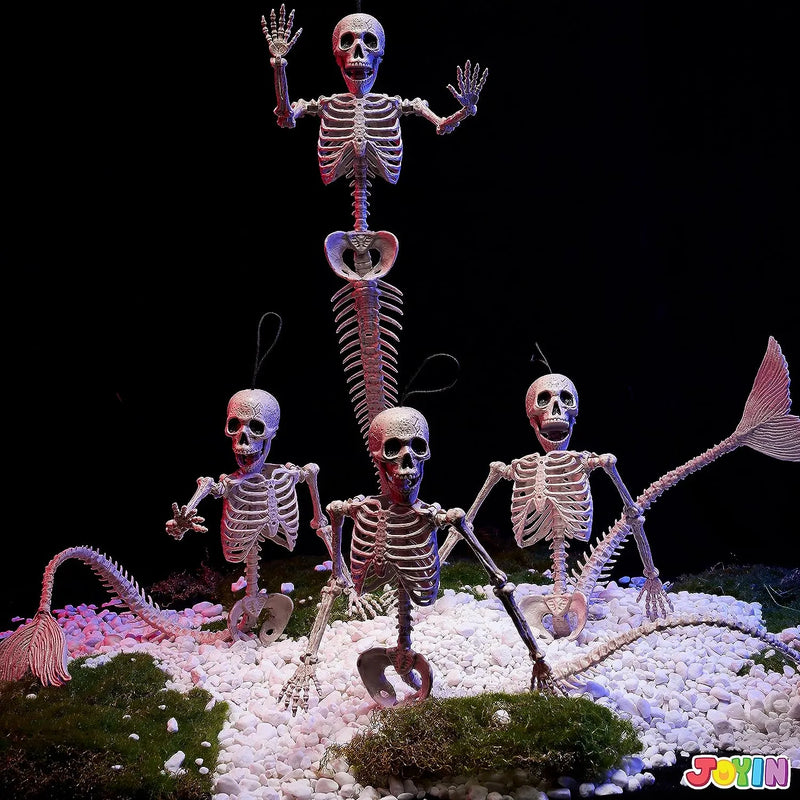 4 PCS Mermaid Skeleton 20in Plastic Bones with Movable Posable Joints