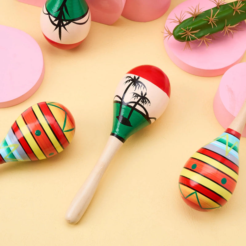 4 Pcs Cinco De Mayo Wooden Maracas for Kids